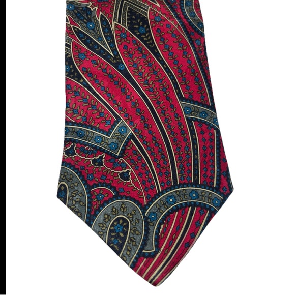 Beau Brummel Paris 100% Silk Men’s Printed Paisley Necktie - Picture 6 of 7